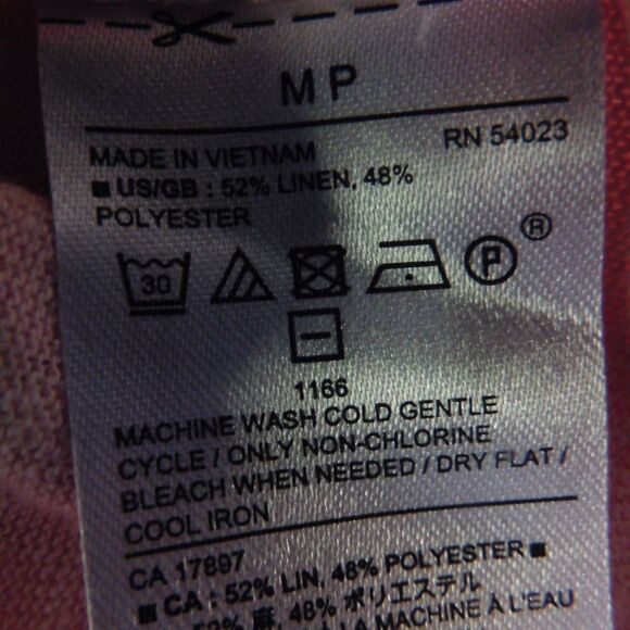 NEW Banana Republic Womens Top Sleeveless Pink Linen Blend Petite Medium PM - Picture 4 of 6